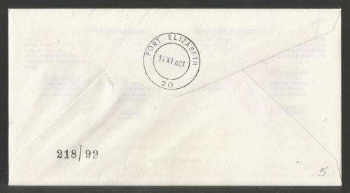 AVIATION 1991 FLITESTAR #5 1ST FLIGHT COVER JHB - PORT ELIZABETH 14/11/91