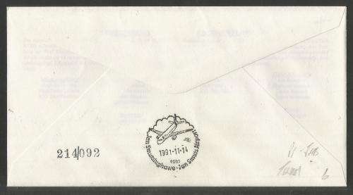 AVIATION 1991 FLITESTAR #6 1ST FLIGHT COVER PORT ELIZABETH - JHB 14/11/91 (TELKOM STAMP)