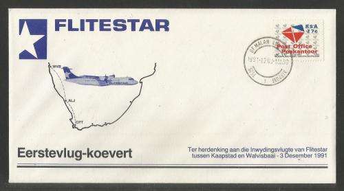 AVIATION 1991 FLITESTAR #9 1ST FLIGHT COVER CAPE TOWN - ALEXANDER BAY 3/12/91
