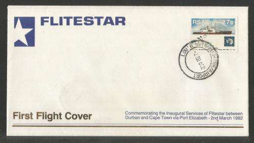 AVIATION 1992 FLITESTAR #28 1ST FLIGHT COVER DURBAN - PORT ELIZABETH 2/3/92