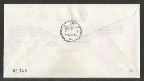 AVIATION 1992 FLITESTAR #34 1ST FLIGHT COVER ATR72 PORT ELIZABETH - JHB 3/8/92