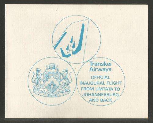 TRANSKEI 1977 AIRWAYS FOLDER 1.3a SIGNED BY BOTH CAPTAINS