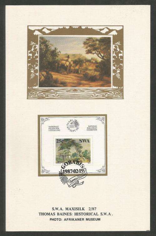 SWA 1987 THOMAS BAINES M/S LIMITED EDITION MAXISILK CARD 2/87