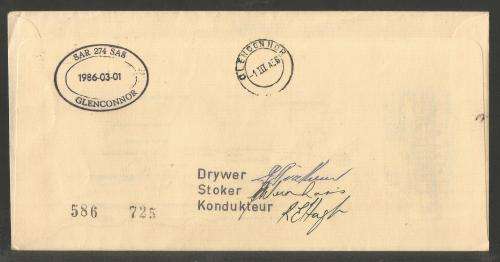 RAILWAYS COM COVER - 1986 END OF STEAM ERA SAR271 SIGNED BY 3