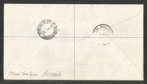 RSA 1985 FLORAL EMIGRANTS OFFICIAL FDC #4.13 WITH OFFICIAL HAND CANCEL REG TO PARKWOOD