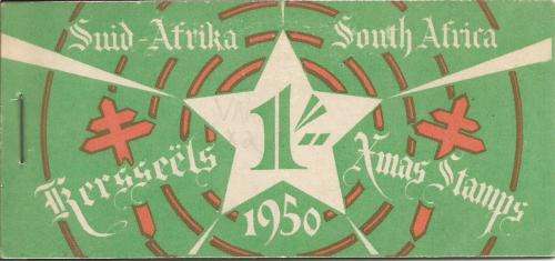 UNION SA 1950 1S CHRISTMAS LABELS BOOKLET COMPLETE WITH 2 PANES (STAPLED)