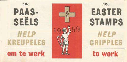 RSA 1969 HELP CRIPPLES EASTER LABELS BOOKLET COMPLETE WITH 1 PANE OF 10