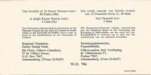 RSA 1969 HELP CRIPPLES EASTER LABELS BOOKLET COMPLETE WITH 1 PANE OF 10
