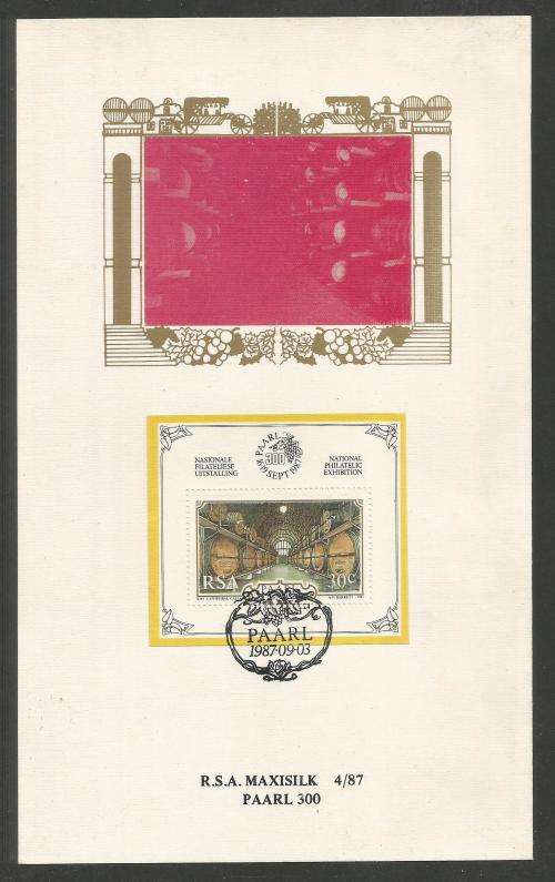 RSA 1987 PAARL 300 M/S LIMITED EDITION MAXISILK CARD 4/87 RED PROOF