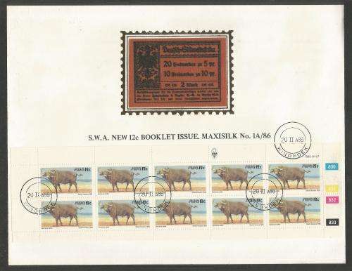 SWA 1986 12c DEFINITIVE ISSUE LIMITED EDITION MAXISILK CARD 1A/86