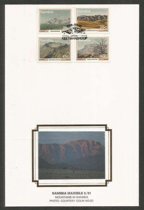 NAMIBIA 1991 MOUNTAINS LIMITED EDITION MAXISILK CARD 5/91