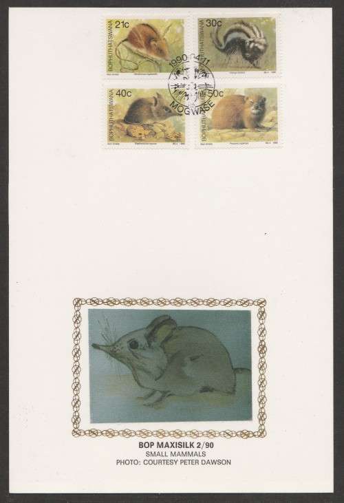 BOP 1990 SMALL MAMMALS LIMITED EDITION MAXISILK CARD 2/90