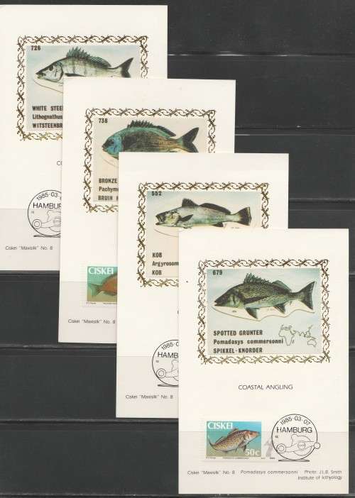 CISKEI 1985 COASTAL ANGLING SET OF 4 LIMITED EDITION MAXISILK CARDS No 8
