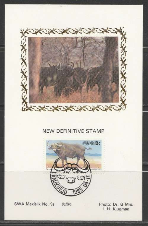SWA 1985 12c DEFINITIVE LIMITED EDITION MAXISILK CARD No 9S