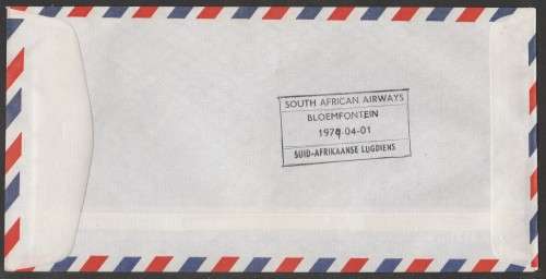 AVIATION 1979 AIRPHILSA FLIGHT COVER #9 1ST FLIGHT SAA BOEING 727 DURBAN TO BLOEMFONTEIN