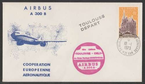 AVIATION 1973 AIRBUS A300 COM COVER TOULOUSE DEPARTURE