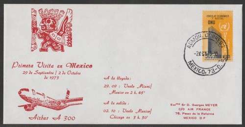 AVIATION 1973 AIRBUS A300 COM COVER 1ST VISIT TO MEXICO