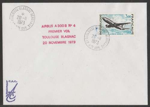 AVIATION 1973 AIRBUS A300 COM COVER TOULOUSE BLAGNAC