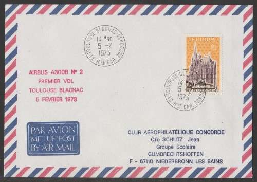 AVIATION 1973 AIRBUS A300 COM COVER TOULOUSE BLAGNAC