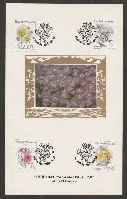 BOP 1987 WILD FLOWERS LIMITED EDITION MAXISILK CARD # 2/87