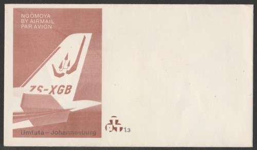AVIATION 1977 TRANSKEI AIRWAYS FLIGHT COVER UMTATA - JHB UNSERVICED FDC 1.3