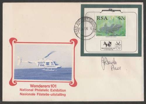 AVIATION 1989 WANDERERS 101 NATIONAL PHILEX HELICOPTER FLIGHT COVER SIGNED PILOT