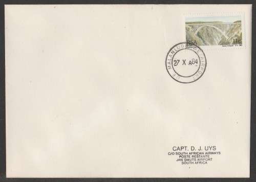 AVIATION 1984 FLIGHT COVER DF MALAN AIRPORT - JAN SMUTS AIRPORT 27/10/84
