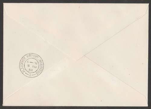 AVIATION 1984 FLIGHT COVER JAN SMUTS AIRPORT - PORT LOUIS MAURITIUS 2/11/84