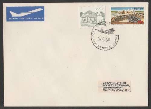 AVIATION 1989 FLIGHT COVER JAN SMUTS AIRPORT TO WINDHOEK 6/8/89