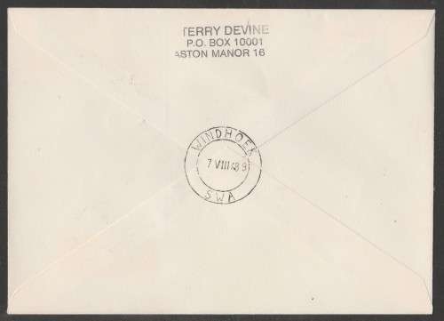 AVIATION 1989 FLIGHT COVER JAN SMUTS AIRPORT TO WINDHOEK 6/8/89