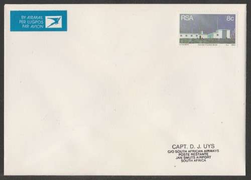 AVIATION 1983 FLIGHT COVER TO JAN SMUTS AIRPORT 28/2/83 WITHOUT FRONT D/S