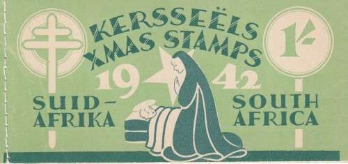 UNION SA 1942 1S CHRISTMAS LABELS BOOKLET COMPLETE WITH 2 MNH PANES (STITCHED)