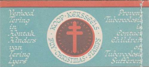 UNION SA 1950 6D CHRISTMAS LABELS BOOKLET COMPLETE WITH 1 MNH PANE (STITCHED)