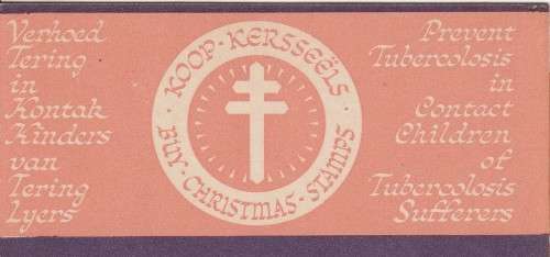 UNION SA 1953 6D CHRISTMAS LABELS BOOKLET COMPLETE WITH 1 MNH PANE
