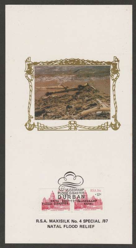 RSA 1987 NATAL FLOOD RELIEF LIMITED EDITION MAXISILK CARD # 4S/87