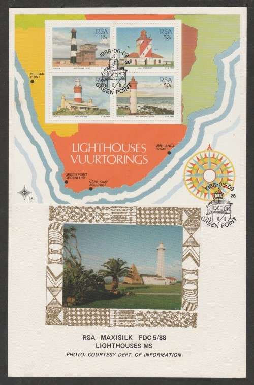 RSA 1988 LIGHTHOUSES M/S LIMITED EDITION MAXISILK CARD # 5/88