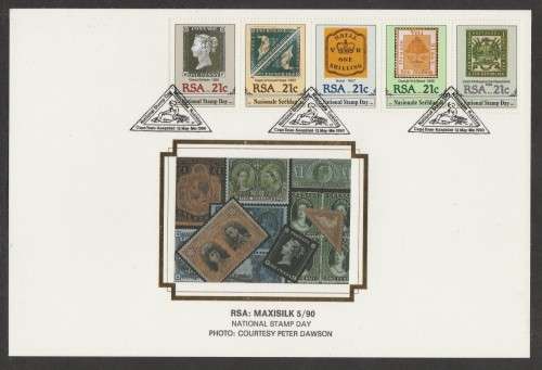 RSA 1990 NATIONAL STAMP DAY LIMITED EDITION MAXISILK CARD # 5/90