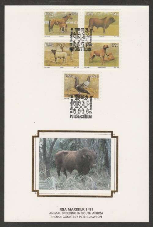 RSA 1991 ANIMAL BREEDING LIMITED EDITION MAXISILK CARD # 1/91
