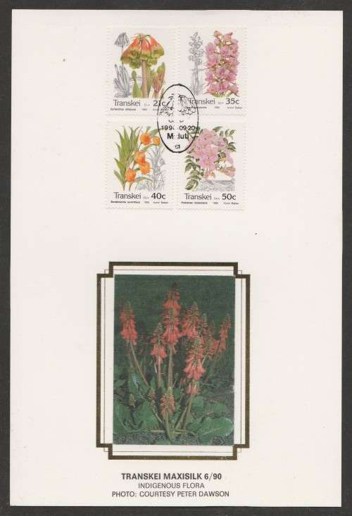TRANSKEI 1990 INDIGENOUS FLORA LIMITED EDITION MAXISILK CARD # 6/90