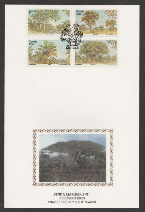 VENDA 1991 INDIGENOUS TREES LIMITED EDITION MAXISILK CARD # 5/91