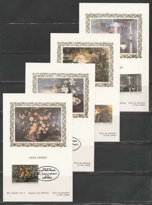RSA 1985 FRANS OERDER SET OF 4 LIMITED EDITION MAXISILK CARDS # 8