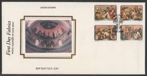 BOP 1991 EASTER LIMITED EDITION SILK FDC 2/91