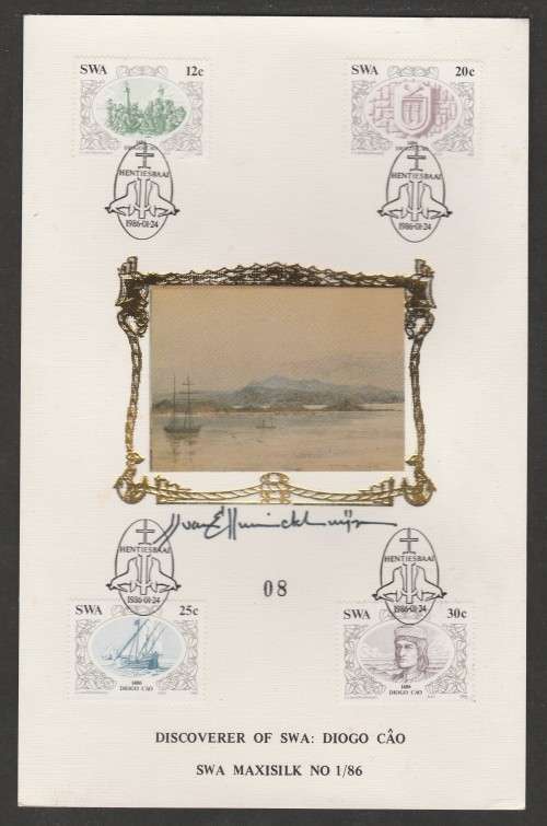 SWA 1986 DIAS LIMITED EDITION MAXISILK CARD 1/86 SIGNED BY ARTIST JJ VAN ELLINCKHUIJZEN
