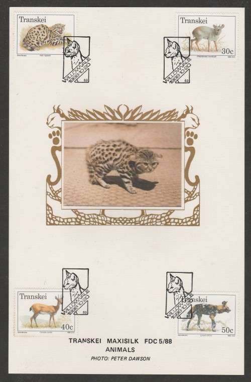 TRANSKEI 1988 ANIMALS LIMITED EDITION MAXISILK CARD 5/88