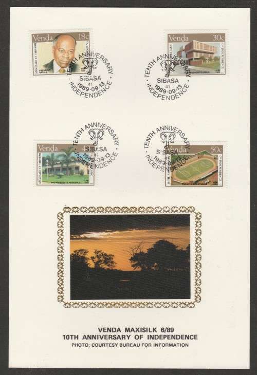 VENDA 1989 10TH ANNIV INDEPENDENCE LIMITED EDITION MAXISILK CARD 6/89