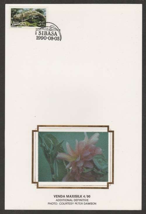 VENDA 1990 21c DEFINITIVE LIMITED EDITION MAXISILK CARD 4/90