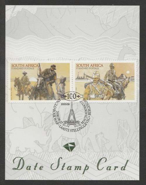 RSA 2000 ANGLO BOER WAR DATE STAMP CARD 2000/09 STELLINGGEVEG BERGENDAL