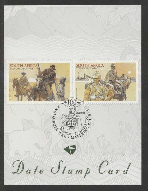 RSA 2000 ANGLO BOER WAR DATE STAMP CARD 2000/04 MAFEKING RELIEVED