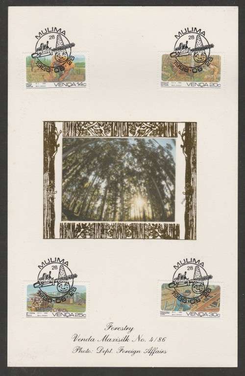 VENDA 1986 FORESTRY LIMITED EDITION MAXISILK CARD 4/86