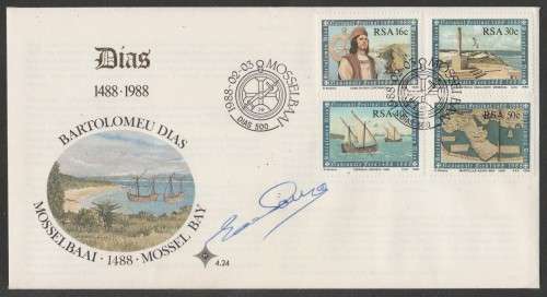 RSA 1988 BARTOLOMEU DIAS OFFICIAL FDC 4.24 SIGNED